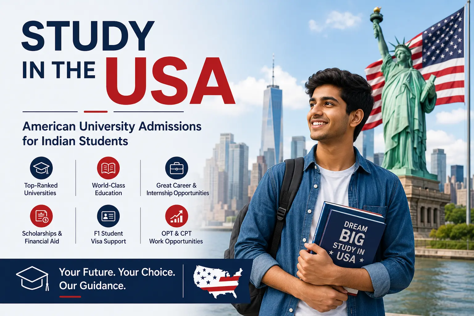 Study in USA American university campus for Indian students